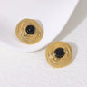 Pendientes de acero inoxidable de temperamento simple con baño de oro de 18 quilates que no se decoloran