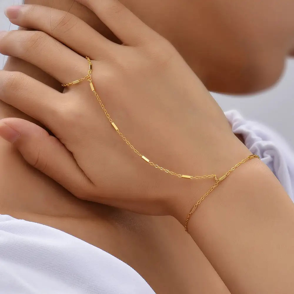 Women's Beach Ring Bracelet Integrated Chain - Lootquake