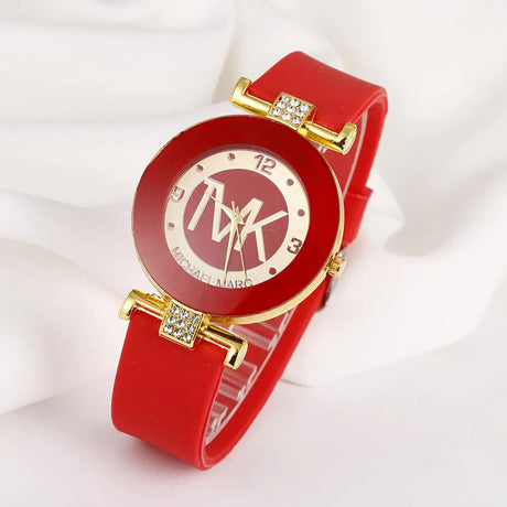 Fashion Women's Diamond Silicone Strap Quartz Watch - Lootquake