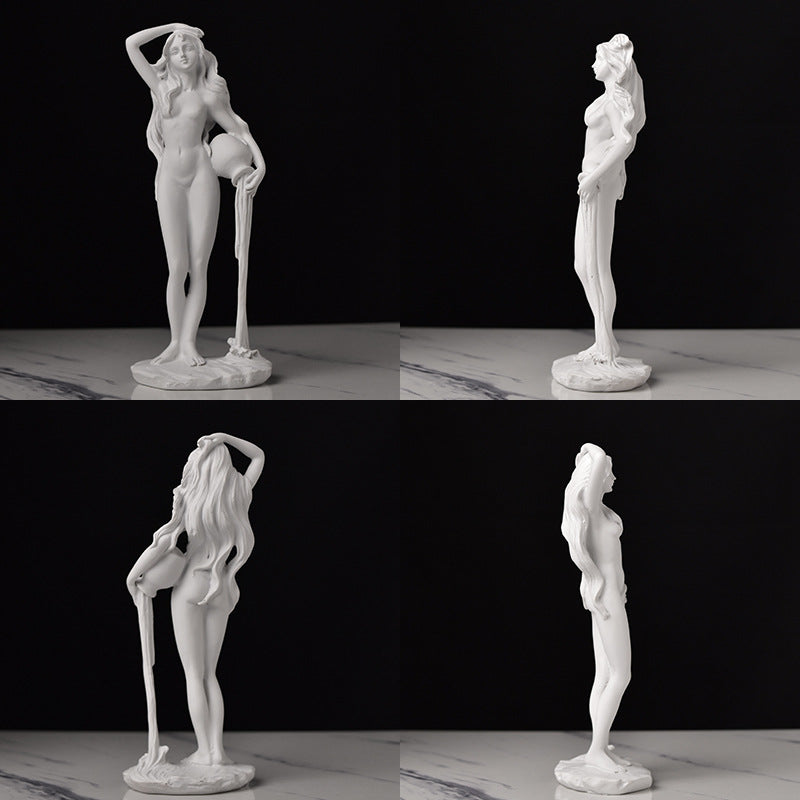 Estatuas de diosas griegas clásicas: pequeñas figuras artísticas, esculturas de Venus para estanterías de oficina y decoración de sala de estar.