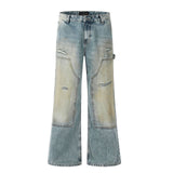 American Style Washed-out Vintage Straight Casual Loose Jeans - Lootquake