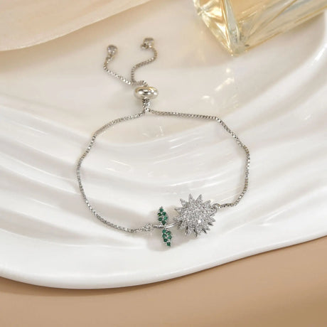 Simple Rotatable Flower Color-preserving Pure Copper Gold-plated Bracelet - Lootquake