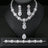 European And American Luxury Zircon Necklace Earring Bracelet Ring Suit - Lootquake