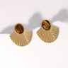 Pendientes de acero inoxidable de temperamento simple con baño de oro de 18 quilates que no se decoloran