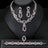 European And American Luxury Zircon Necklace Earring Bracelet Ring Suit - Lootquake