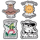 Brooch Cartoon Golden M Badge Creative English Letters - Lootquake