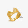Anillo de acero inoxidable con forma de moda retro para mujer