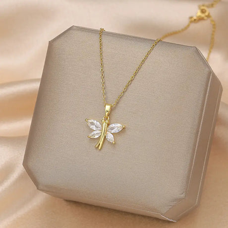Swallow Titanium Steel Micro Zircon-laid Necklace - Lootquake