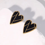 Pendientes de acero inoxidable de temperamento simple con baño de oro de 18 quilates que no se decoloran