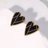 Pendientes de acero inoxidable de temperamento simple con baño de oro de 18 quilates que no se decoloran