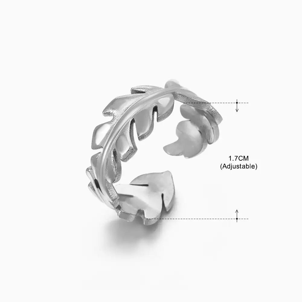 Anillo de acero inoxidable con forma de moda retro para mujer