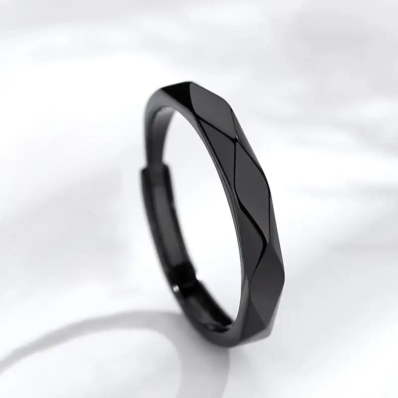 Black And White Diamond Couple Rings Argent Pur Pairs - Lootquake