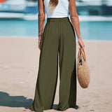 Women's Drawstring Loose Casual Wide-leg Trousers