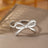 European And American Fashion Bowknot Stainless Steel Open Adjustable Ring - Lootquake