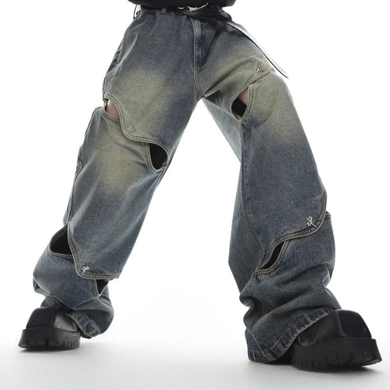 Spring And Summer Casual Wide Leg Hollow Baggy Pants - Lootquake