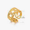 Anillo de acero inoxidable con forma de moda retro para mujer