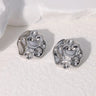 Pendientes de acero inoxidable de temperamento simple con baño de oro de 18 quilates que no se decoloran