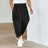 Men's Loose Solid Color Cropped Pants Belt Decoration European And American - Lootquake