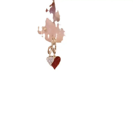 Women's Simple Temperament Red Love Heart Earrings - Lootquake