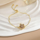Simple Rotatable Flower Color-preserving Pure Copper Gold-plated Bracelet - Lootquake