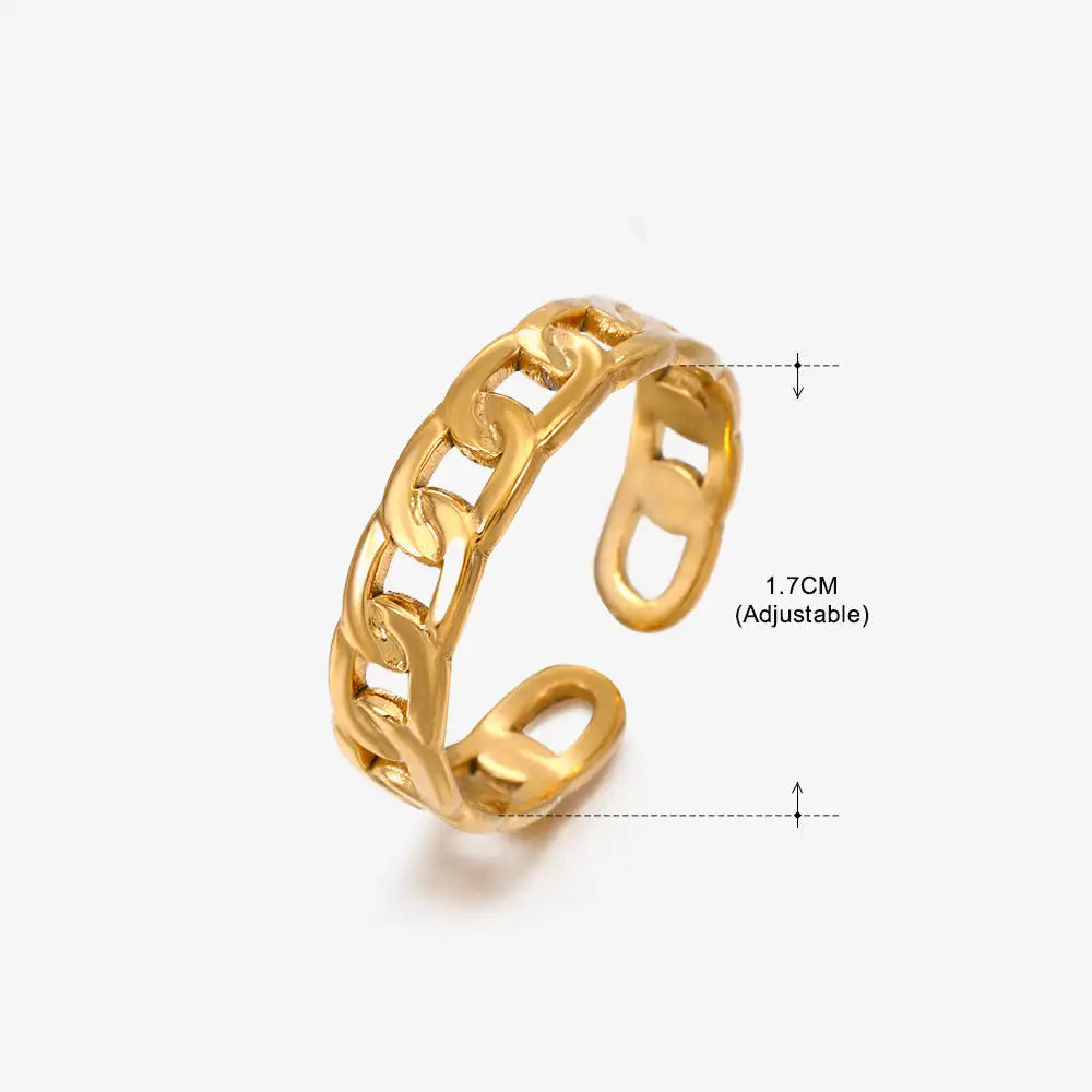 Anillo de acero inoxidable con forma de moda retro para mujer