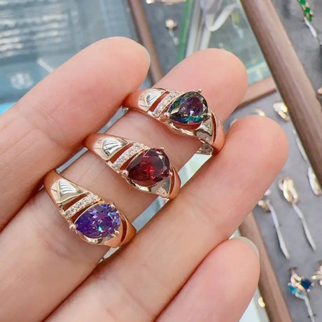 Rose Gold Zircon Ring Vintage Jewelry - Lootquake