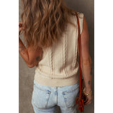 Fashion Floral Embroidered Knitted Vest For Women New Niche Retro Outerwear Sleeveless Top For Women