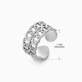 Anillo de acero inoxidable con forma de moda retro para mujer