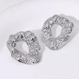Pendientes de acero inoxidable de temperamento simple con baño de oro de 18 quilates que no se decoloran