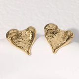 Pendientes de acero inoxidable de temperamento simple con baño de oro de 18 quilates que no se decoloran
