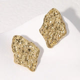 Pendientes de acero inoxidable de temperamento simple con baño de oro de 18 quilates que no se decoloran