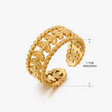 Anillo de acero inoxidable con forma de moda retro para mujer