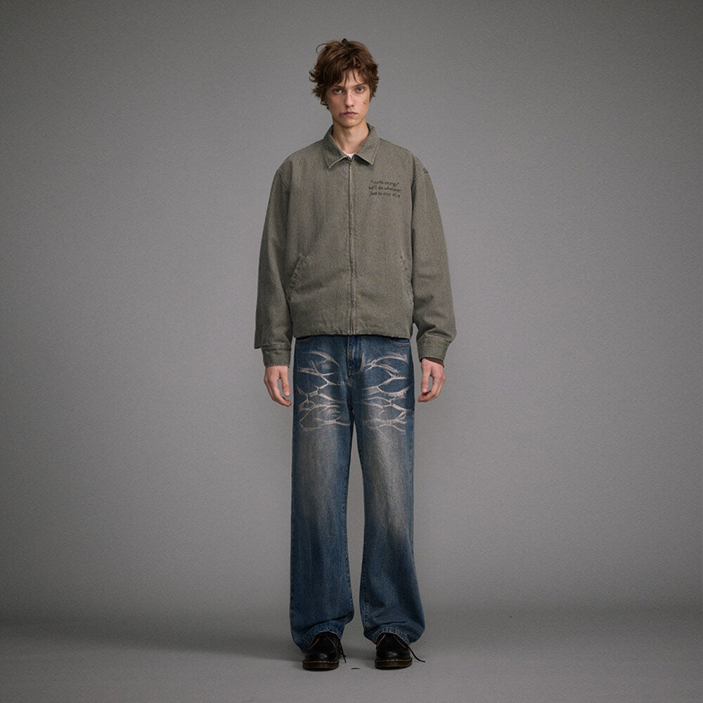 Washed Straight Jeans Men's Casual Long Pants - Lootquake