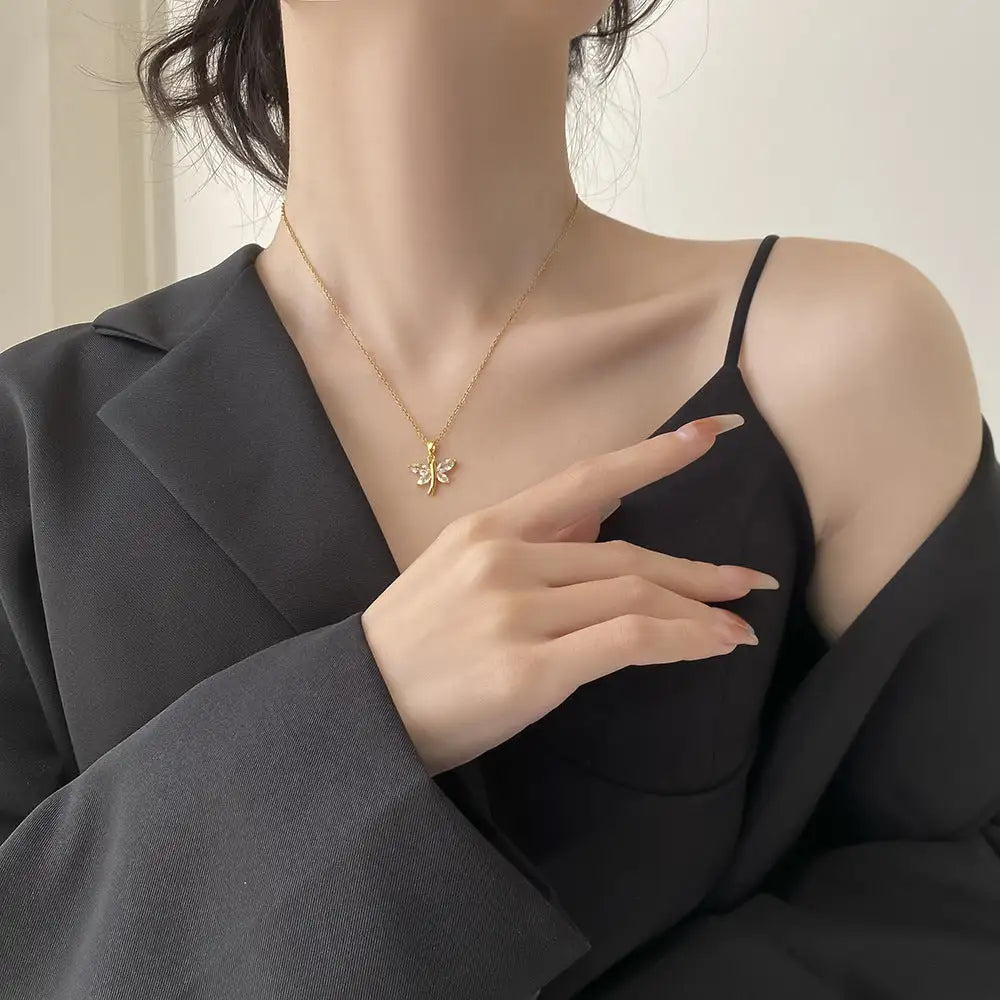 Swallow Titanium Steel Micro Zircon-laid Necklace - Lootquake