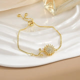 Simple Rotatable Flower Color-preserving Pure Copper Gold-plated Bracelet - Lootquake