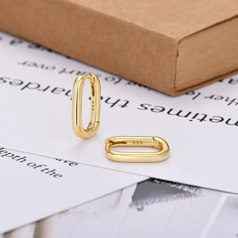 European And American Entry Lux U-shaped Earrings Female Simple Solid - Lootquake