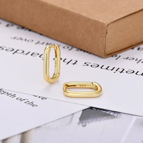 European And American Entry Lux U-shaped Earrings Female Simple Solid - Lootquake