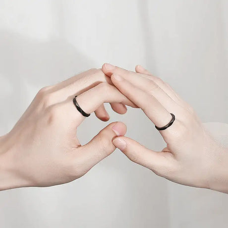 Black And White Diamond Couple Rings Argent Pur Pairs - Lootquake