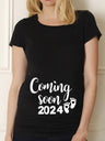 Maternity Shirt Maternity Cute Baby Printed O-Neck