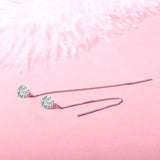 S925 Silver Crystal Zircon Earrings Love Red Diamond - Lootquake