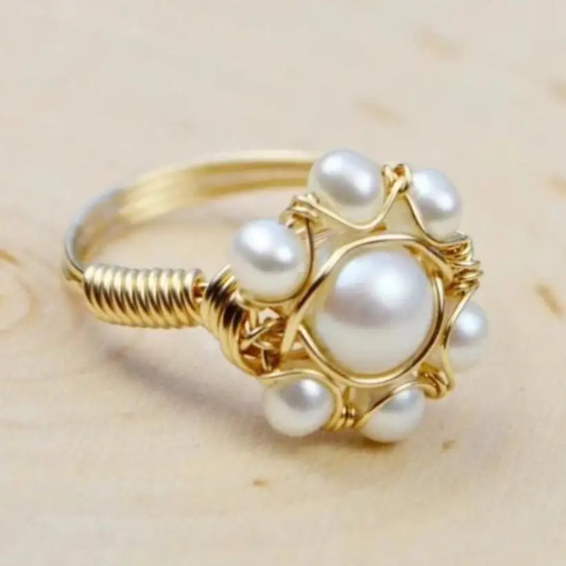 Entry Lux Inlaid Pearl Exquisite Ring - Lootquake