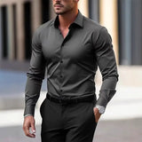 Men's Long Sleeve Business Formal Wear Slim Fit Shirt - Lootquake