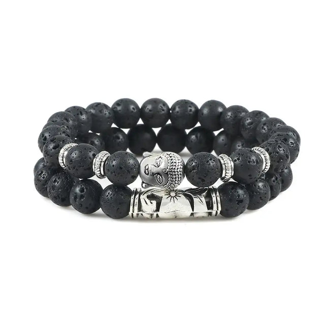 Wooden Bead Bracelet Buddha Head Men's And Women's Suits Hollow Out Hand Jewelry - Lootquake