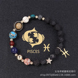 Natural Volcanic Rock Twelve Constellations Bracelets Fashion European And American Style - Lootquake