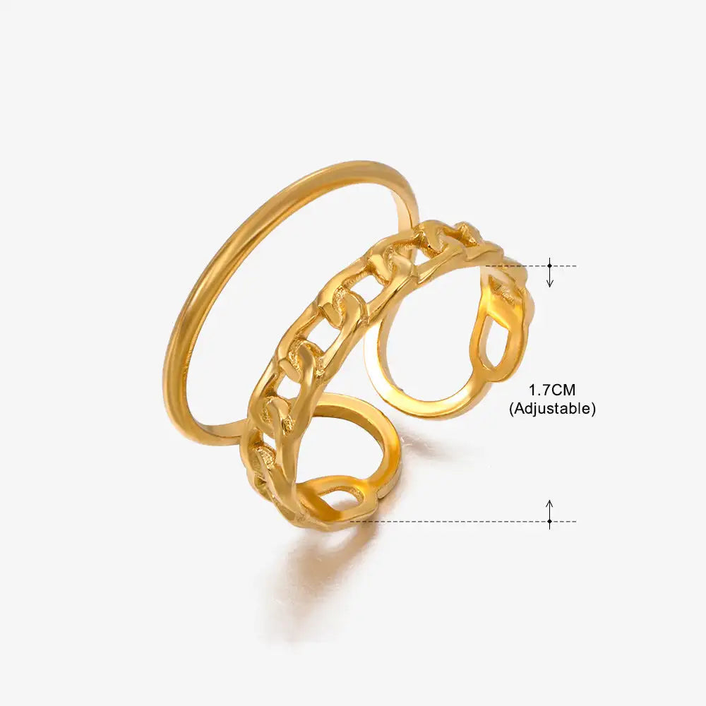 Anillo de acero inoxidable con forma de moda retro para mujer