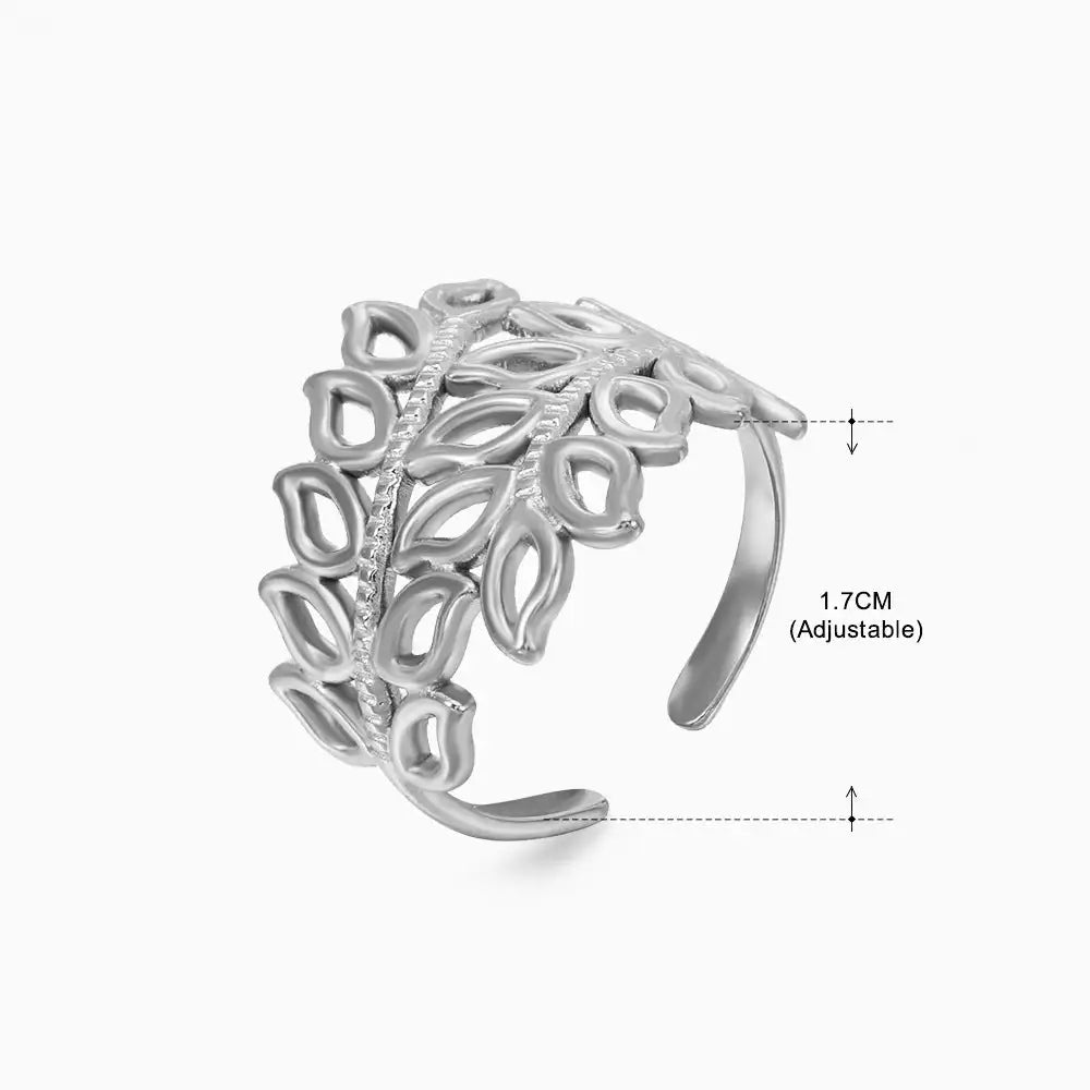 Anillo de acero inoxidable con forma de moda retro para mujer