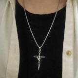 Minimalist Hip Hop Ring Cross Necklace - Lootquake