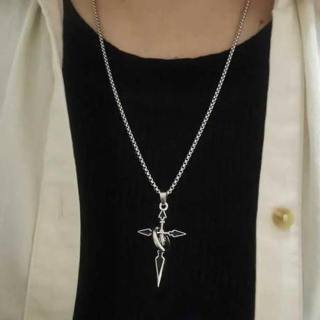 Minimalist Hip Hop Ring Cross Necklace - Lootquake