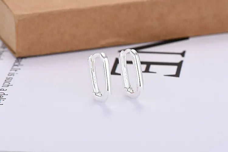 European And American Entry Lux U-shaped Earrings Female Simple Solid - Lootquake