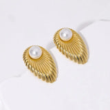 Simple Temperament Stainless Steel Studs 18K Gold Plating Does Not Fade - Lootquake